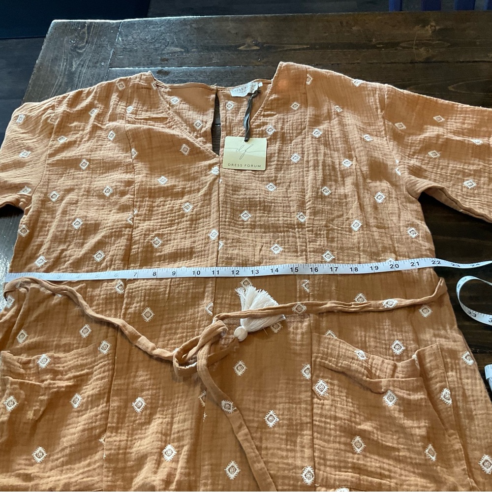 BOHO STYLE Brown Romper with White Pattern NWT - Picture 5 of 7
